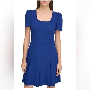 Karl Lagerfield NWT blue mini a-line fit flare pleated dress size 2